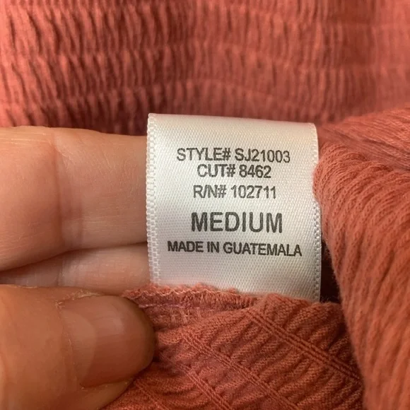 Gibson Look | NWT Terracotta Textured Semi Cold Shoulder Stretch Top M - Picture 5 of 11